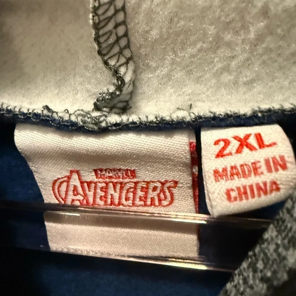 Avenger Blue and Gray Men's Hoodie Size 2XL